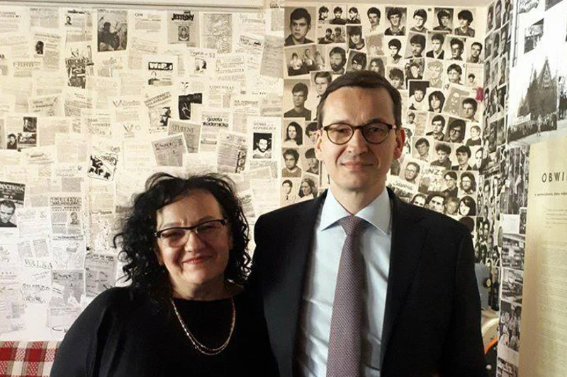 Anna Morawiecka z bratem Mateuszem