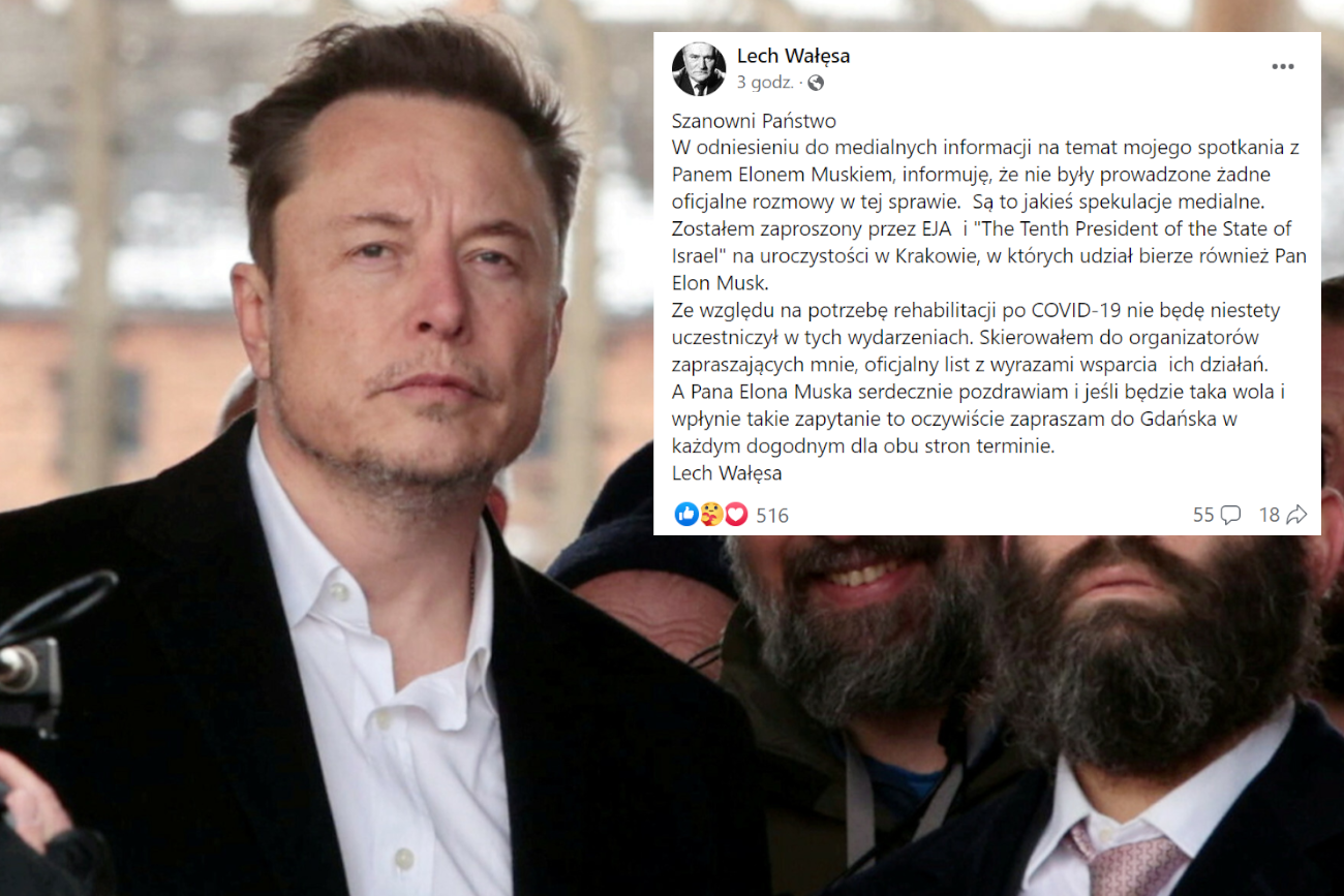 Musk miał się spotkać z Wałęsą. Były prezydent twierdzi, że to spekulacje