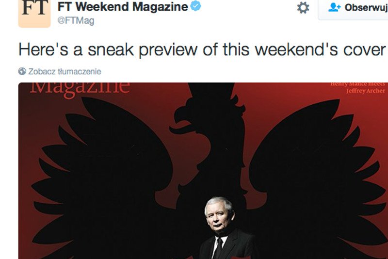 "Financial Times" uważa, że Kaczyński sprawuje władzę zza tronu.
