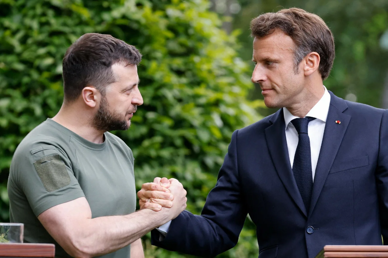 Macron Scholz w Kijowie Wołodymyr Zełenski, Emmanuel Macron