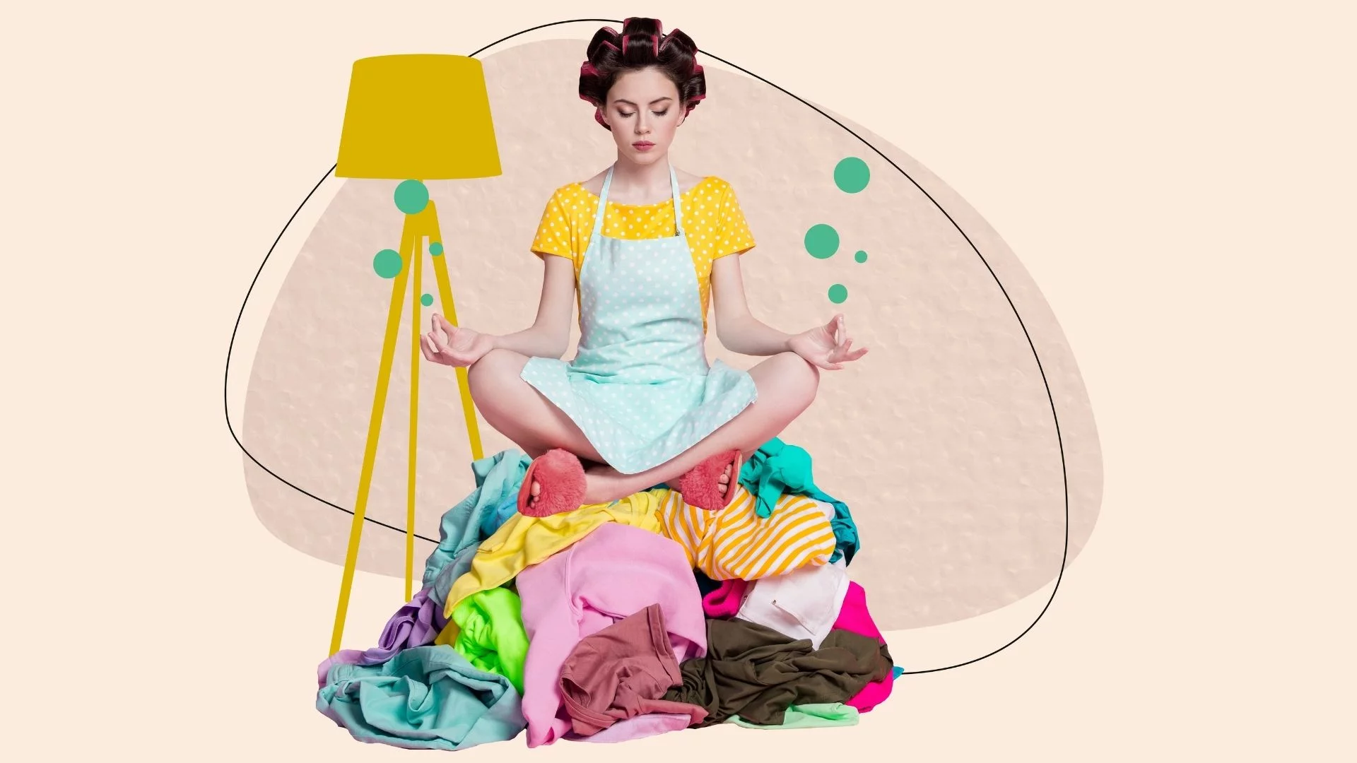 Kobieta na górze prania