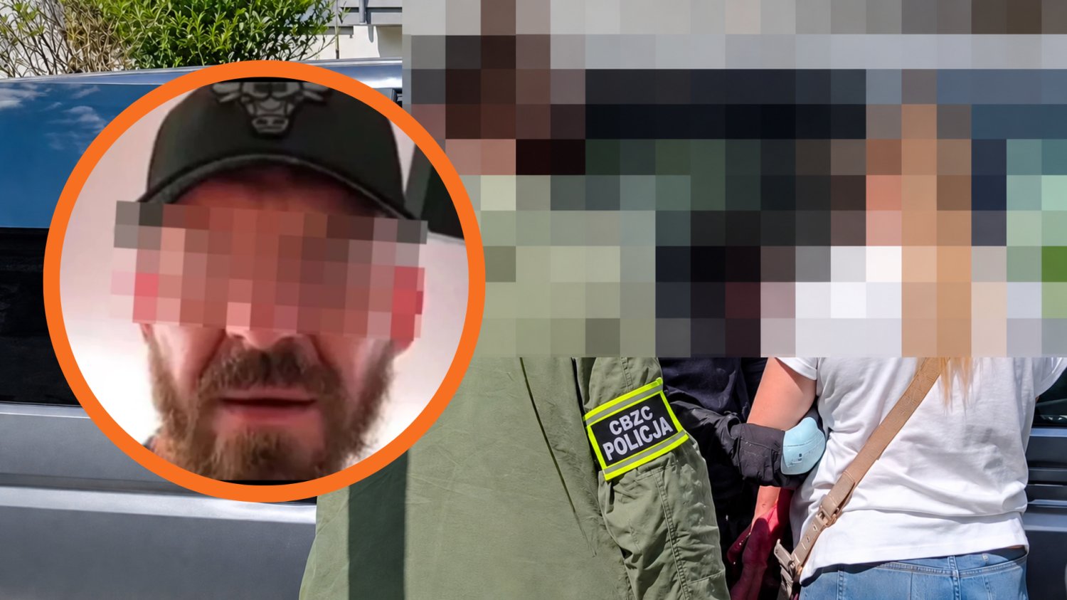 W ramce: Paweł K. Poza ramką: zatrzymanie Pauliny K. przez CBZC.