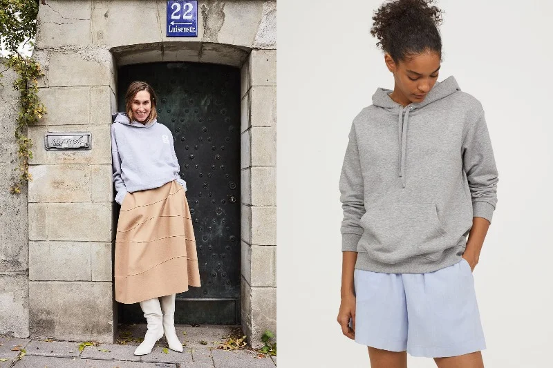 Szara bluza to jesienny hit. Po prawej bluza z H&M, cena 79,90 złotych