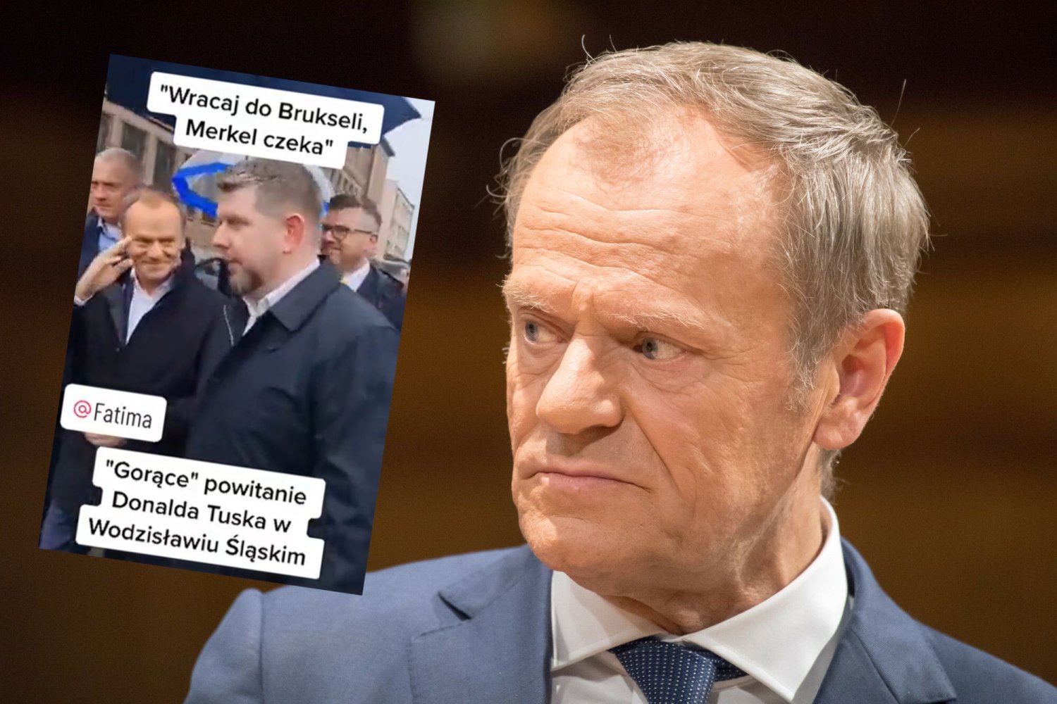 Incydent na spotkaniu Donalda Tuska w Wodzisławiu Śląskim.