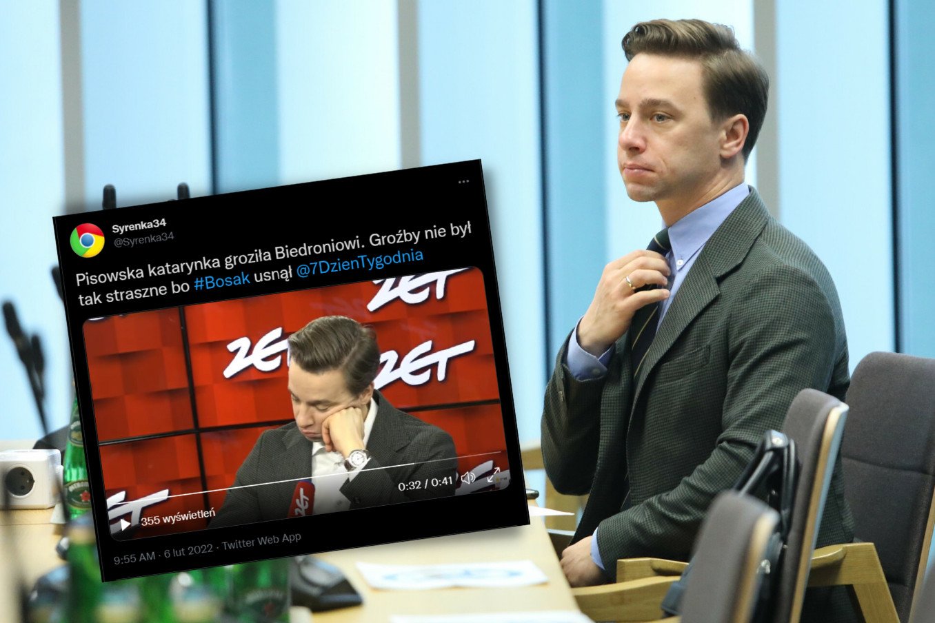 Wpadka Bosaka podczas audycji Radia Zet. Polityk Konfederacji zasnął?