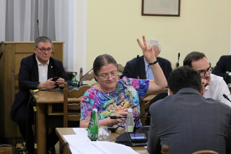 Krystyna Pawłowicz nie mogła powstrzymać się bez użycia kilku uwag w stronę opozycji w trakcie posiedzenia komisji.