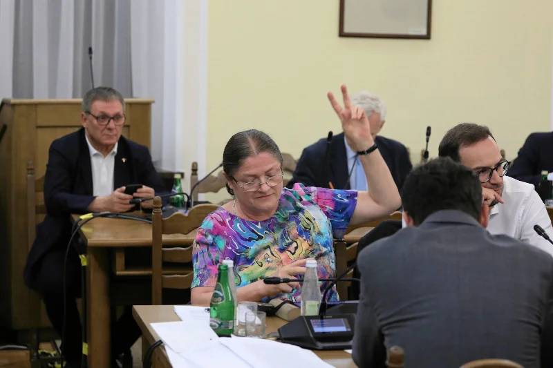 Krystyna Pawłowicz nie mogła powstrzymać się bez użycia kilku uwag w stronę opozycji w trakcie posiedzenia komisji.