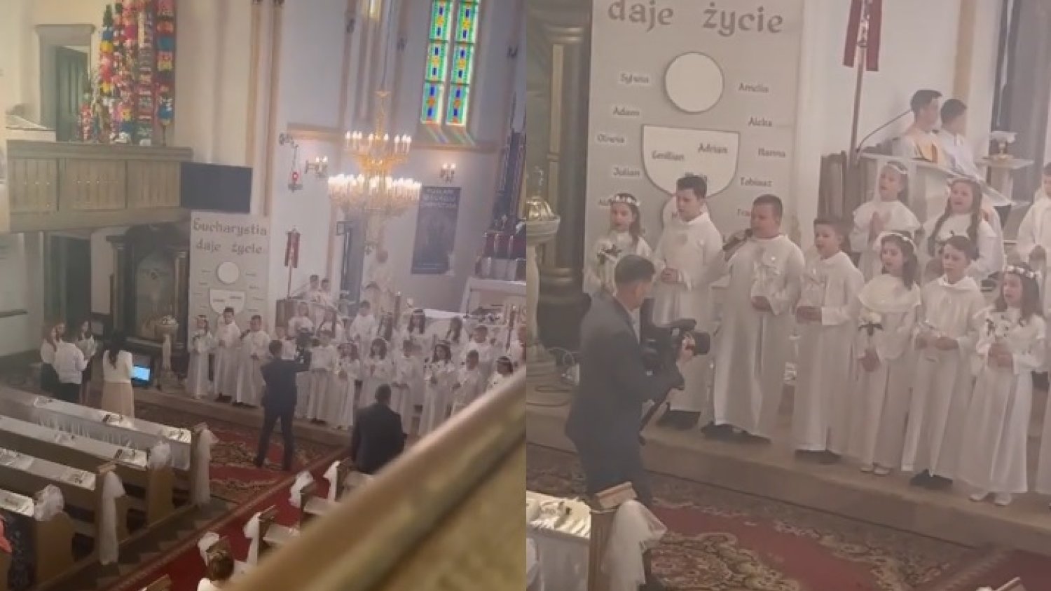 Nagranie z komunii w Rozogach zamieszczone na TikToku szybko zyskało popularność.