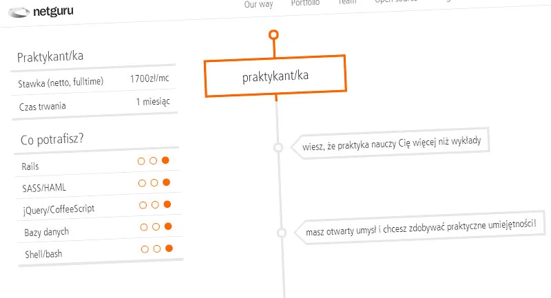 Wizualizacja ścieżki kariery w Netgutu