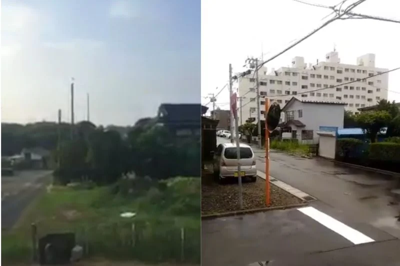 Mieszkańcy Japonii wyszli z domów, by sprawdzić co się dzieje.