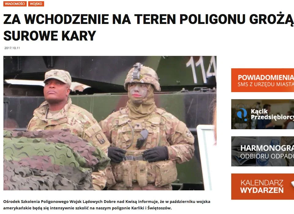 Władze Żagania ostrzegają mieszkańców przed ćwiczeniami wojsk na tutejszym poligonie.