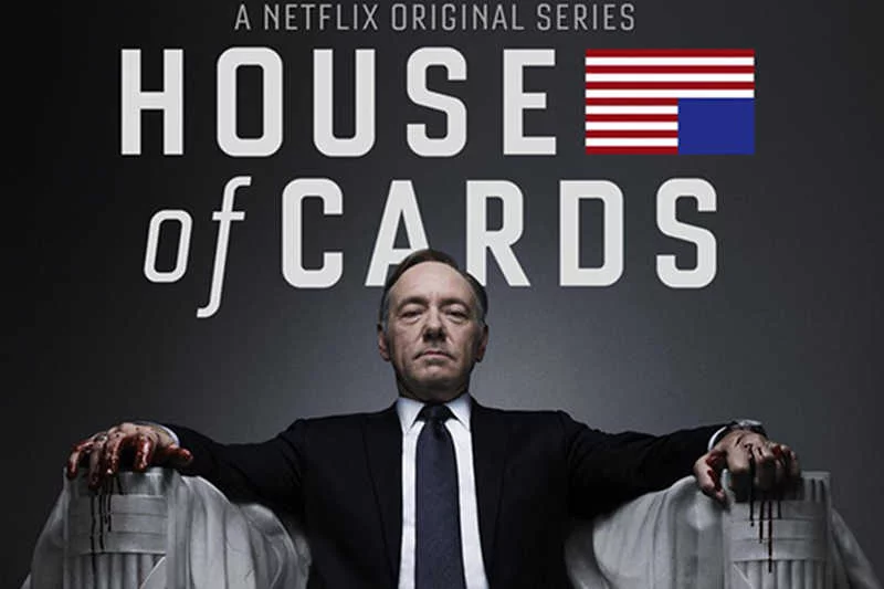 Plakat nowego serialu "House of Cards" z Kevinem Spacey'em w roli głównej, wyprodukowanego przez Netflix.