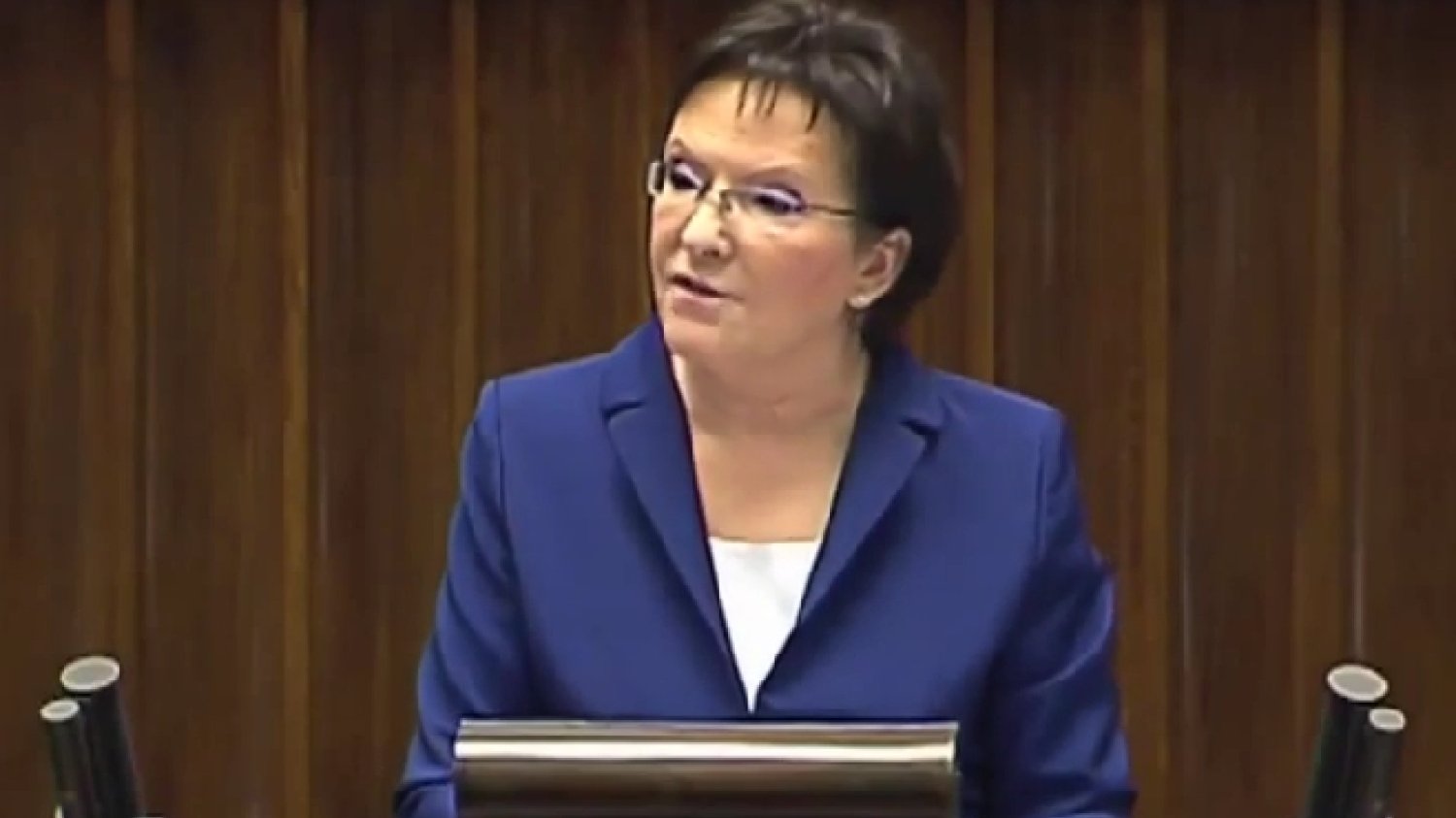 Ewa Kopacz wygłasza expose.