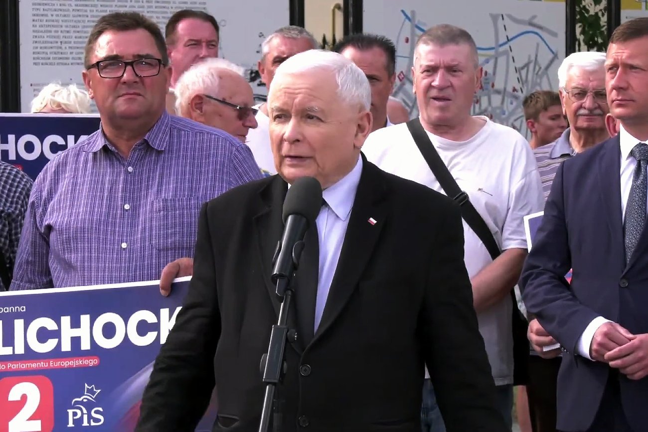 Prezes PiS Jarosław Kaczyński w Łowiczu