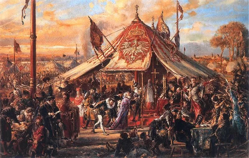 "Potęga Rzeczypospolitej u zenitu. Złota wolność. elekcja 1573" - obraz Jana Matejki