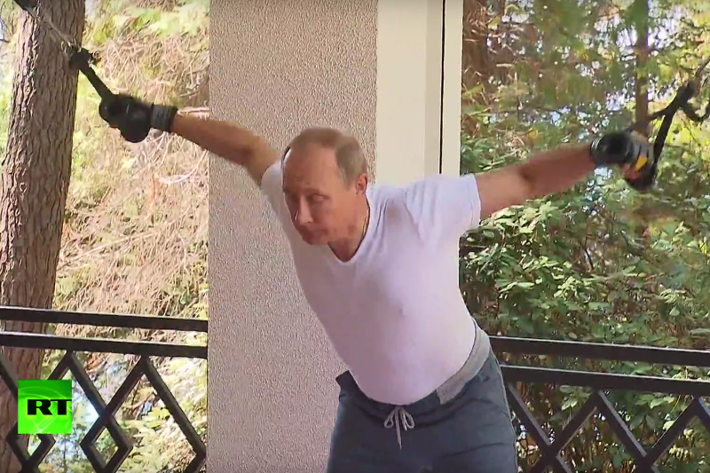 Władimir Putin ćwiczył na siłowni w Soczi