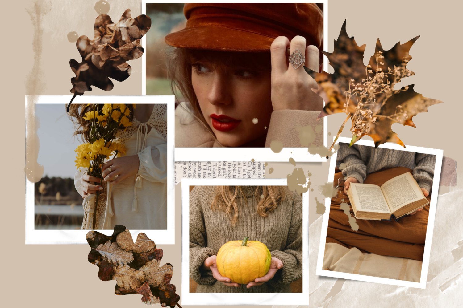 Sad girl Autumn, jesieniary, Taylor Swift, jesień kolaż o jesieni z Taylor Swift