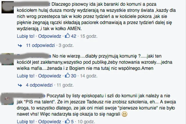 Zdecydowana większość komentarzy jest bardzo negatywna wobec polityków PiS
