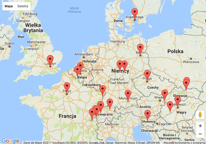 Mapa wizyt zagranicznych prezydenta Dudy.