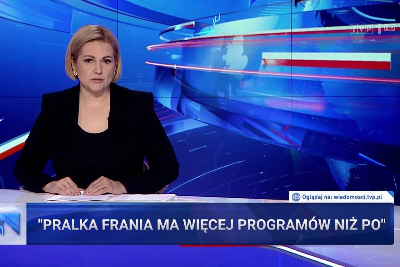 Wiadomości zrobiły materiał o opozycyjnym plakacie z wizerunkiem Jarosława Kaczyńskiego