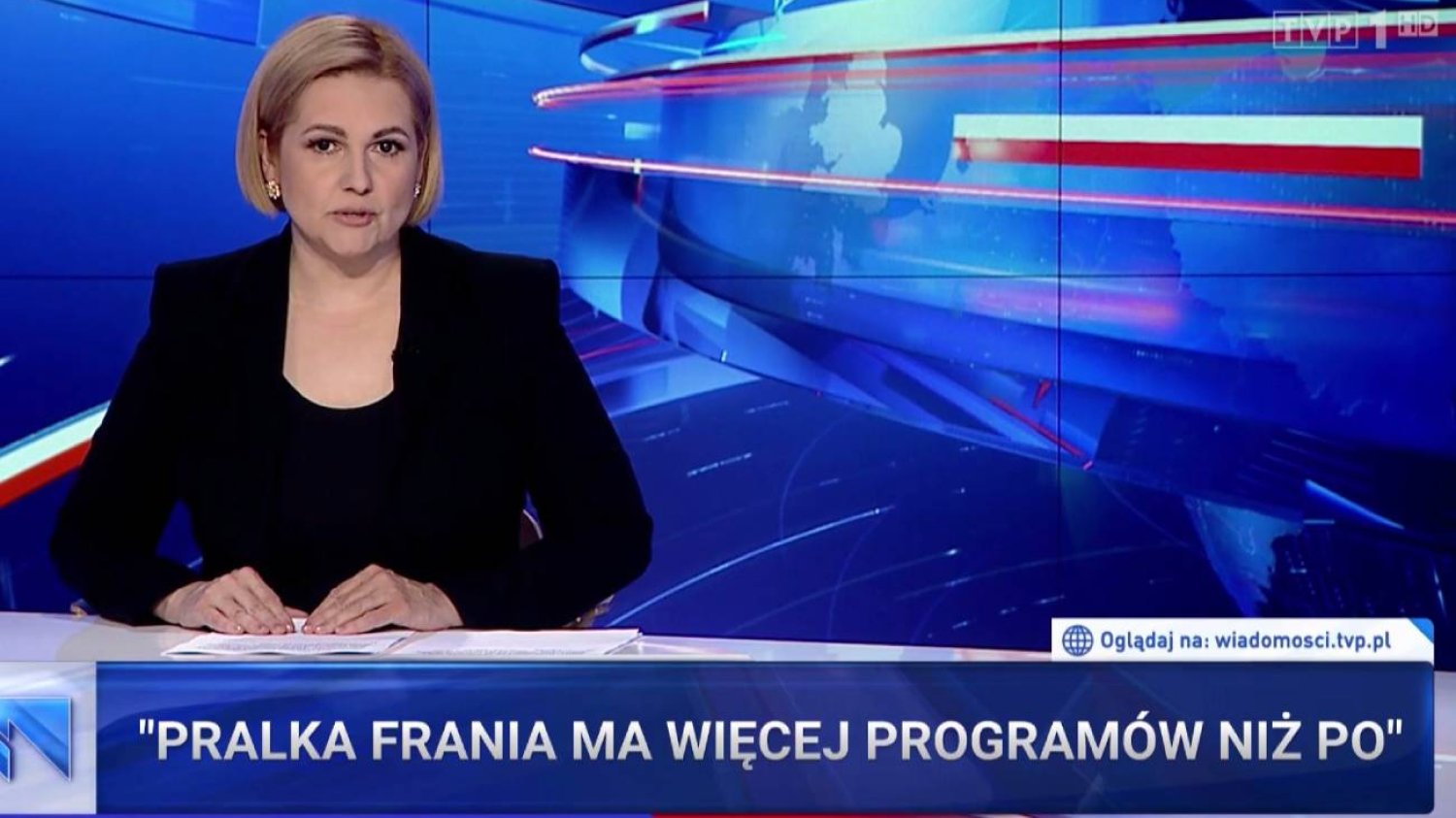 Wiadomości zrobiły materiał o opozycyjnym plakacie z wizerunkiem Jarosława Kaczyńskiego