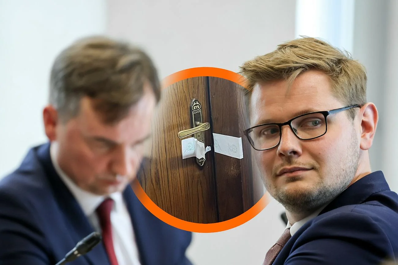 Michał Woś z Suwerennej Polski i Zbigniew Ziobro.