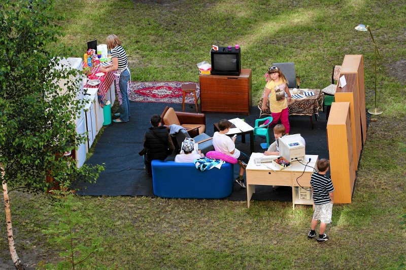 Zdjęcie z akcji artystycznej "Mieszkania x"