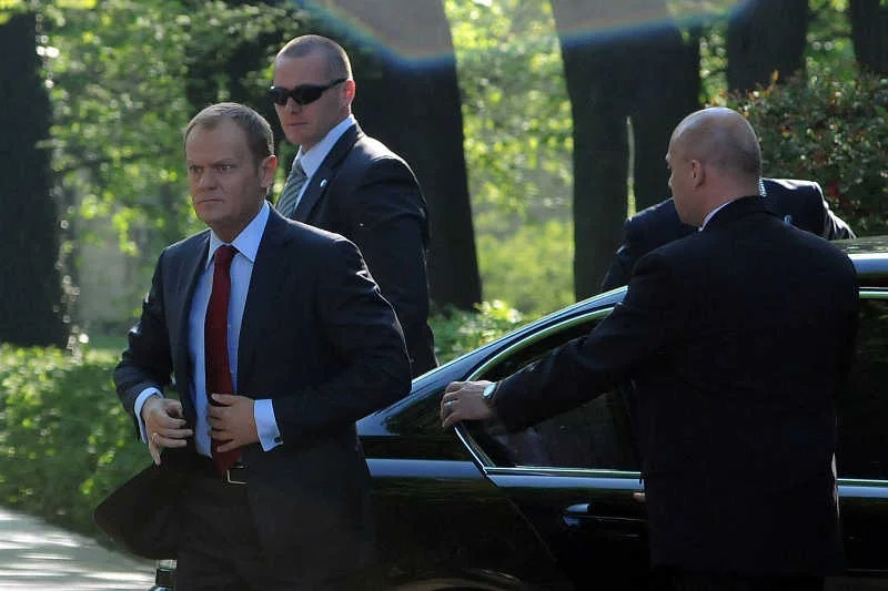 Donald Tusk w asyście Biura Ochrony Rządu.