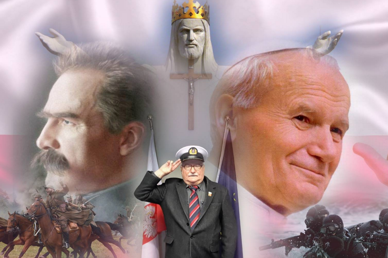 Lech Wałęsa i jego najnowsza "arcypolska" grafika.