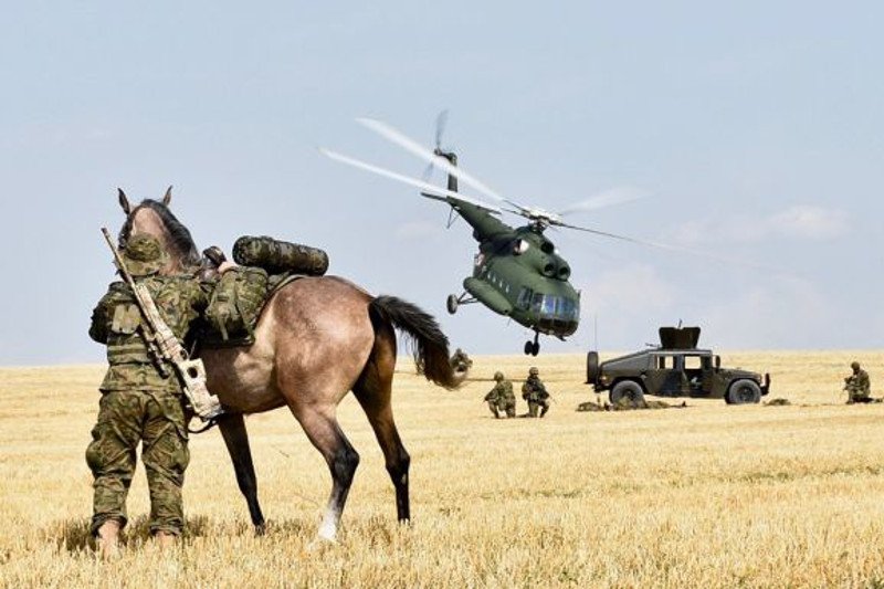 Na pokazie były pojazdy piechoty, śmigłowce i ... kawaleria.
