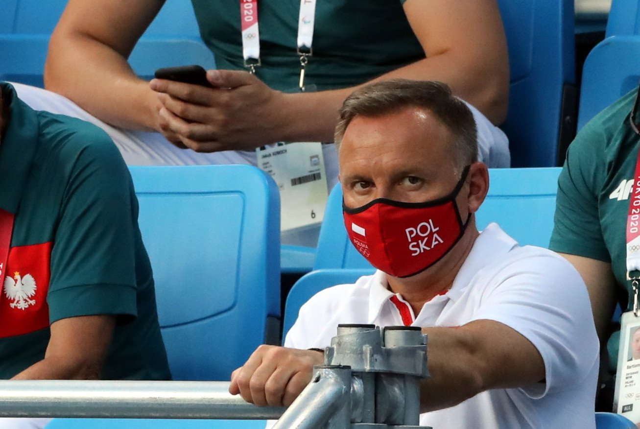 Prezydent Andrzej Duda na igrzyskach w Tokio.