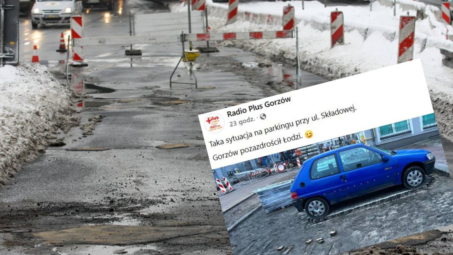 Gorzów Wielkopolski – robotnicy rozebrali kostkę, zostawili auto. Jak Łódź