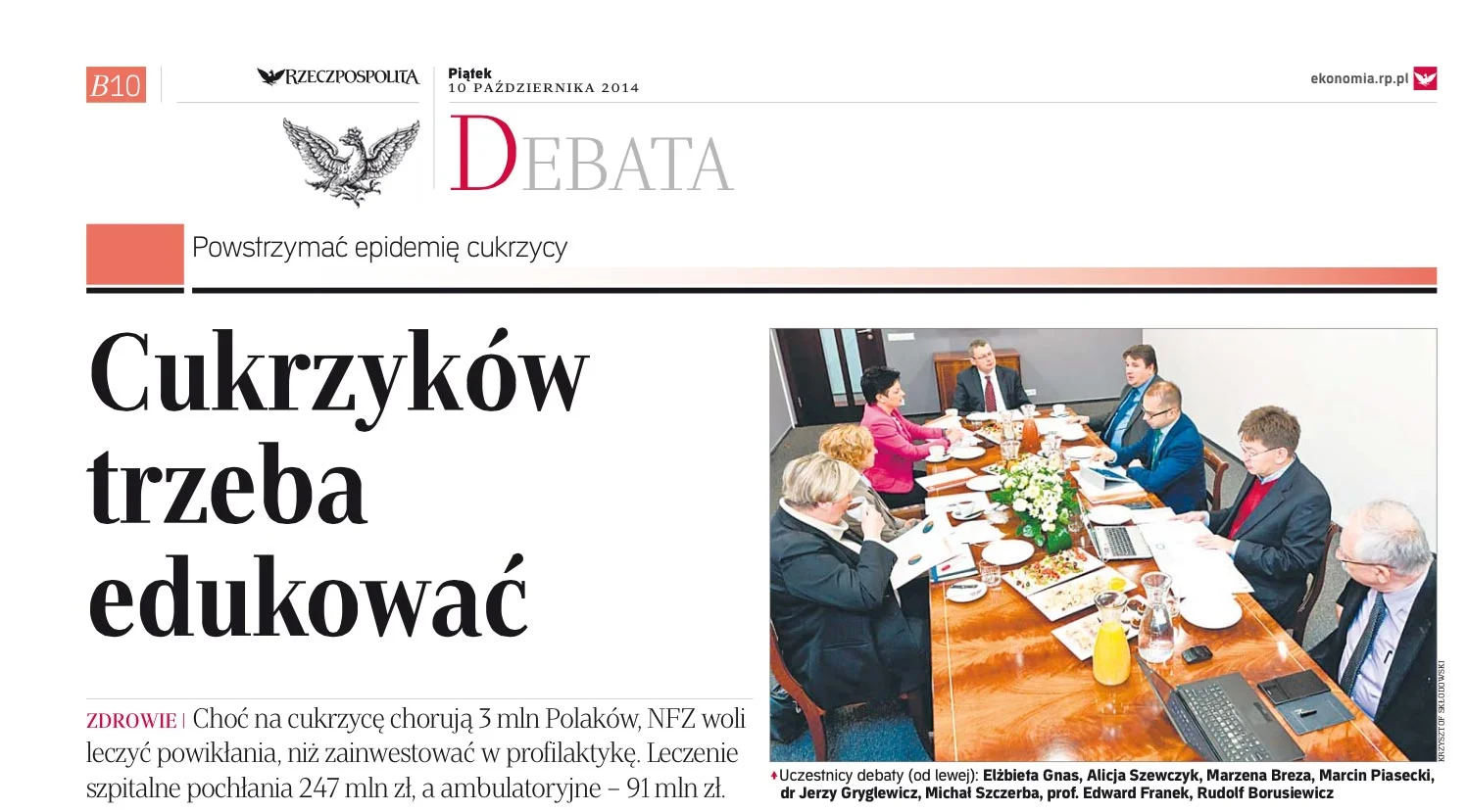 Rzeczpospolita przeprowadziła cykl debat na temat epidemii cukrzycy