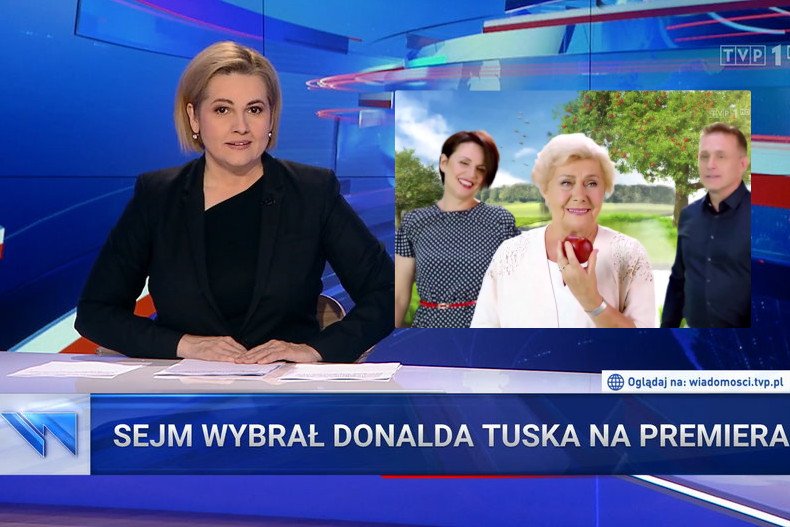 Tak wyglądały "Wiadomości" po wybraniu Tuska na premiera.
