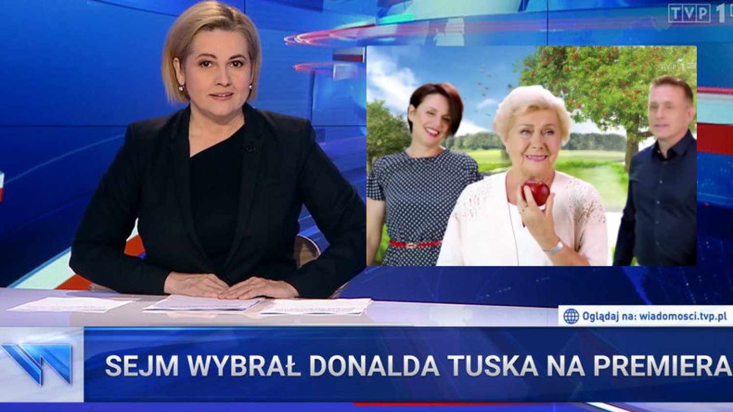 Tak wyglądały "Wiadomości" po wybraniu Tuska na premiera.