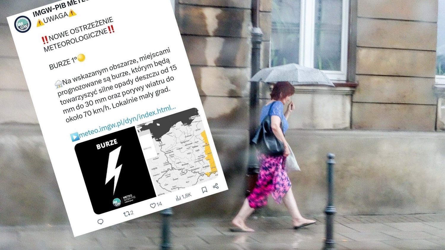 Gdzie jest burza? IMGW ostrzega przed niebezpiecznymi zjawiskami.