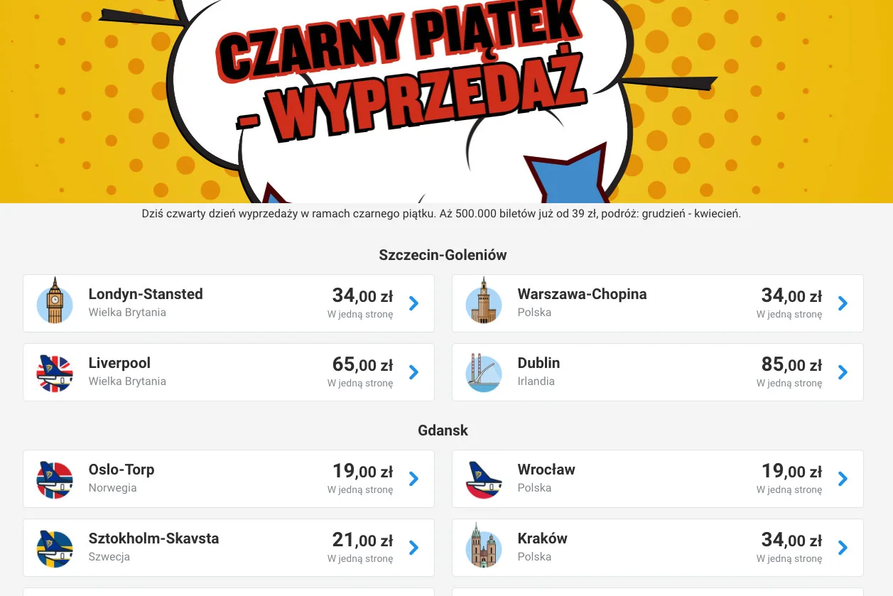 Oferta Ryanaira pęka od promocji.