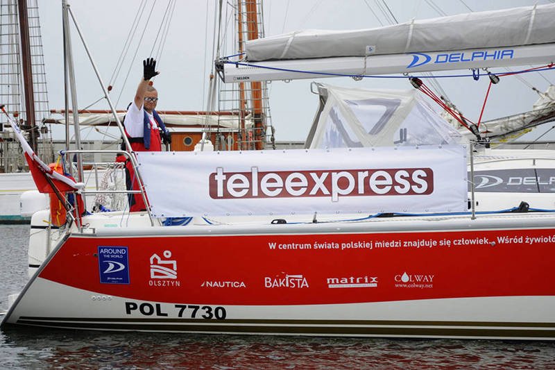 Kapitan Tomasz Cichocki przed wypłynięciem w samotny rejs dookoła świata
