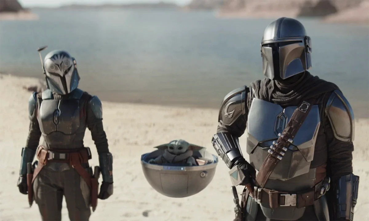 the Mandalorian 3: Din Djarin i Bo-Katan Kryze Din Djarin, Bo-Katan Kryze i Grogu w The Mandalorian