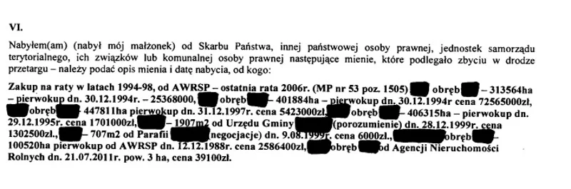 Trzeci dokument podpisany przez Jana Szyszkę i znów ta sama powierzchnia kupionej ziemi.