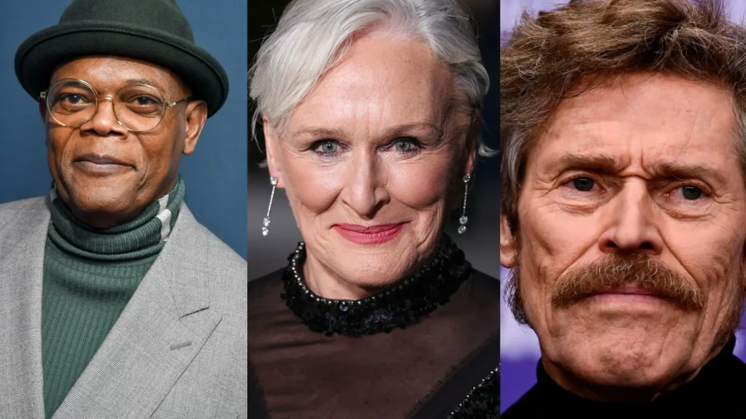 aktorzy, którzy nigdy nie dostali Oscara: Samuel L. Jackson, Glenn Close i Willem Dafoe Samuel L. Jackson, Glenn Close i Willem Dafoe