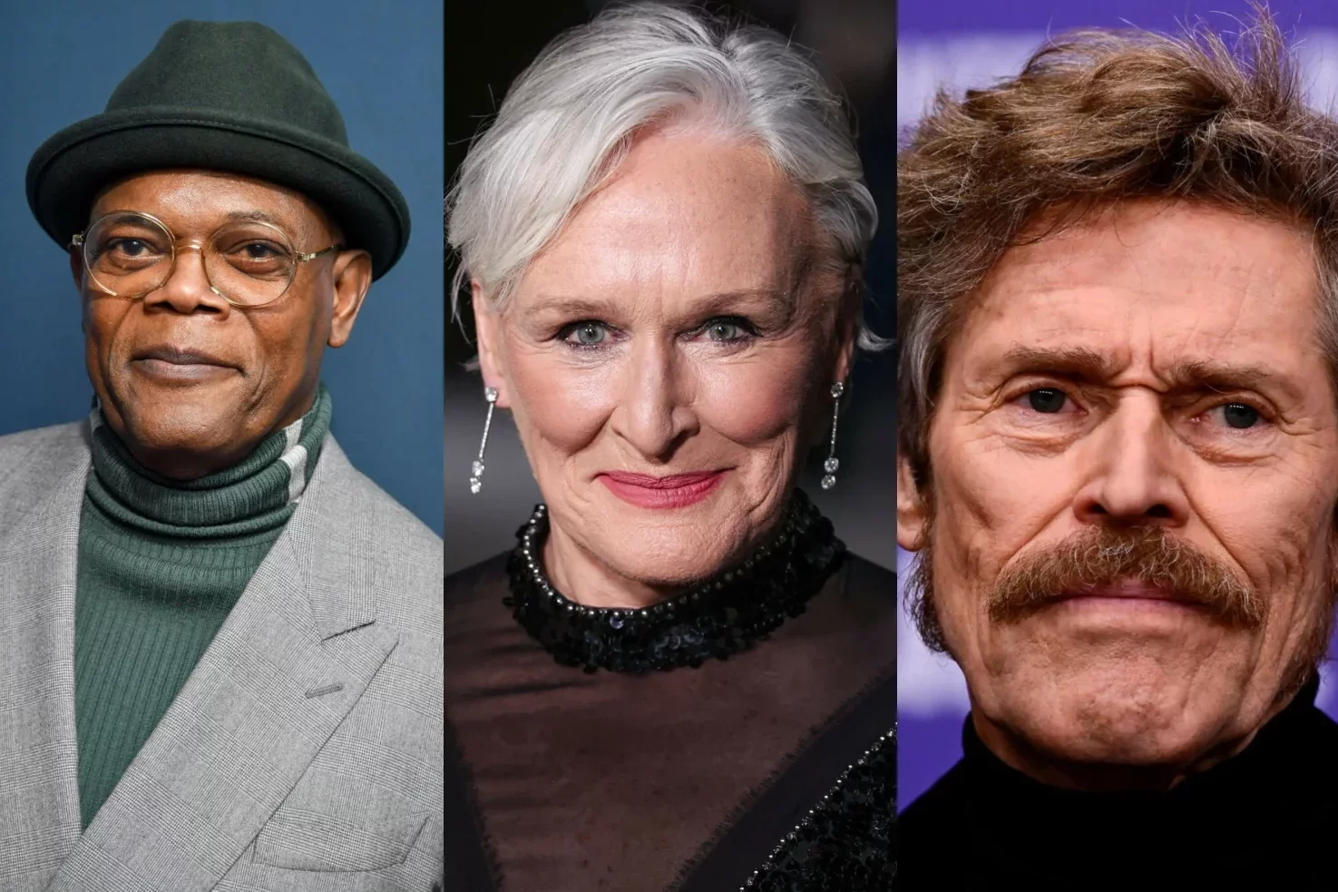 aktorzy, którzy nigdy nie dostali Oscara: Samuel L. Jackson, Glenn Close i Willem Dafoe Samuel L. Jackson, Glenn Close i Willem Dafoe