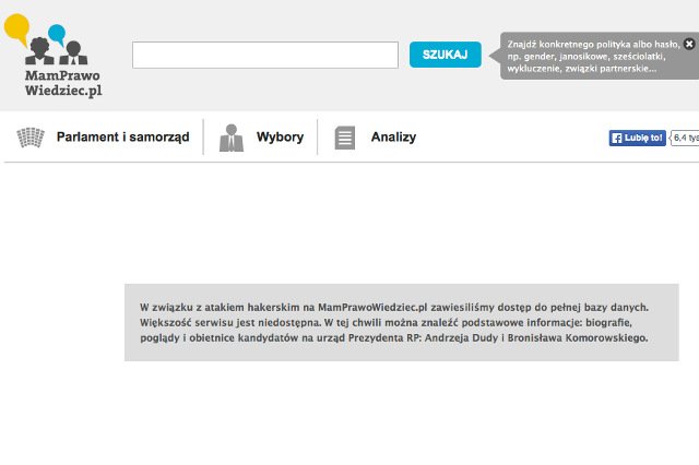 Serwis MamPrawoWiedziec.pl został zaatakowany przez hakerów