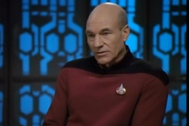 Sir Patrick Steward jako kpt. Jean-Luc Picard