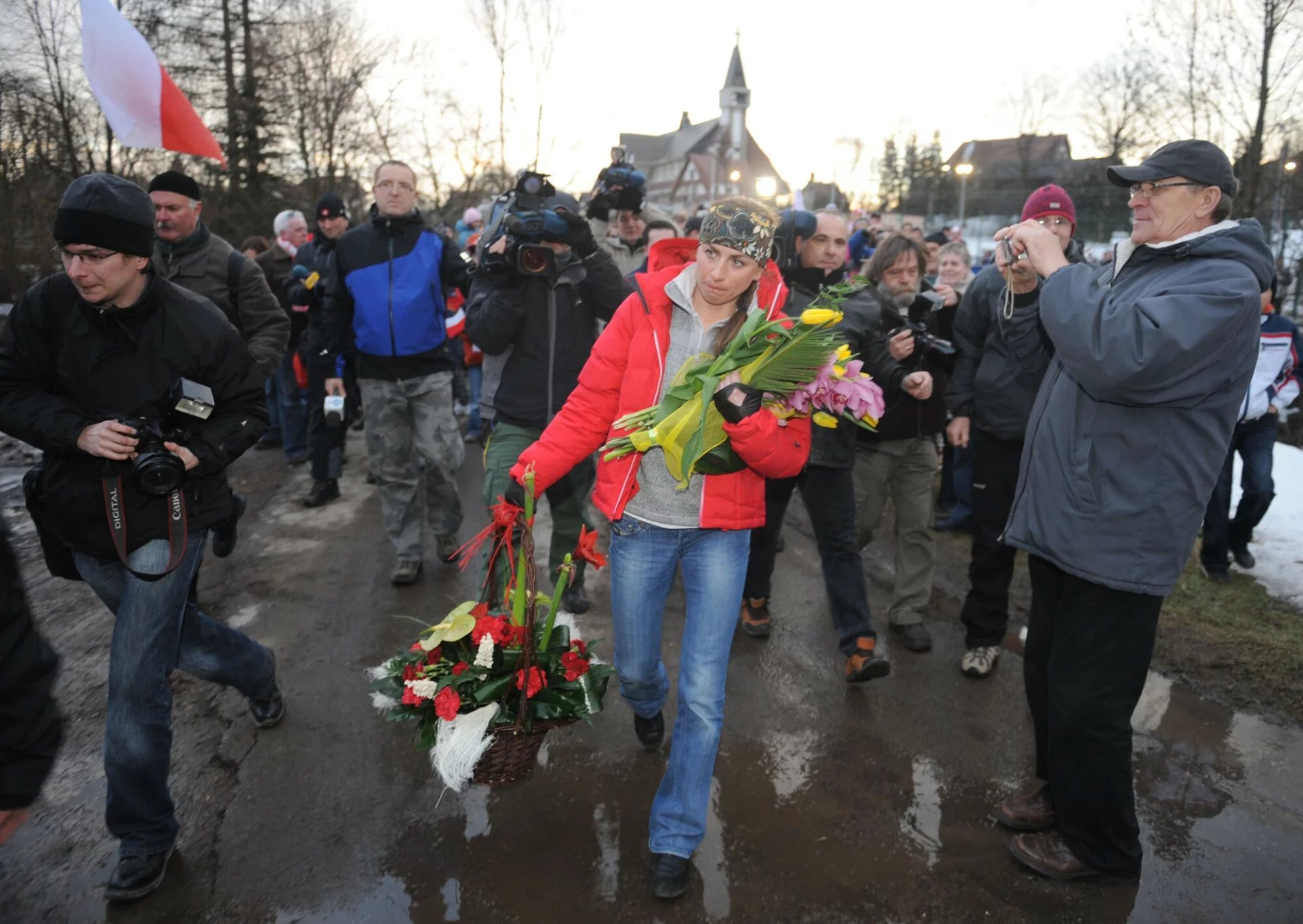 Kasina Wielka. Powrót do domu Justyny Kowalczyk — trzykrotnej medalistki igrzysk olimpijskich (2010 r.)