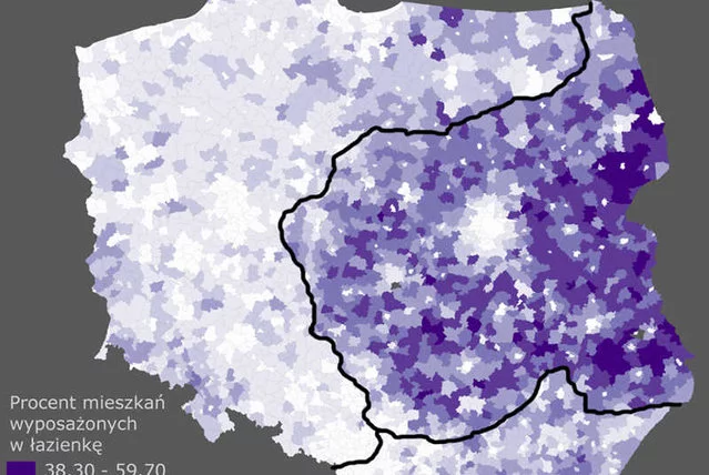 Największy odsetek mieszkań bez łazienki odnotowano na terenach, które kiedyś należały do zaboru rosyjskiego