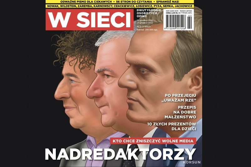 Okładka najnowszego numeru czasopisma "wSieci".
