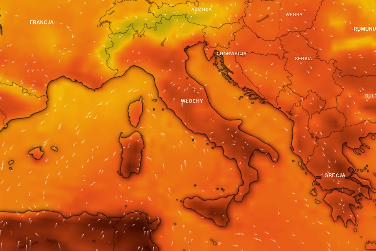 Ekstremalne upały we Włoszech są efektem nadejścia nad ten kraj antycyklonu Lucyfer. Ekstremalne upały we Włoszech na mapie pogody na sierpień.