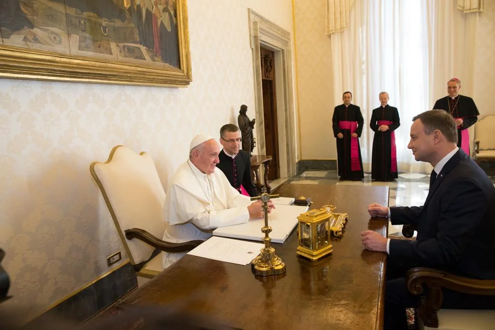 Andrzej Duda z papieżem Franciszkiem