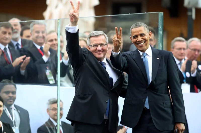 Polityka zagraiczna Bronisława Komorowskiego skupiała się głównie na integracji z Zachodem. Na zdjęciu podczas wizyty Baracka Obamy w Warszawie w czerwcu 2014 r.